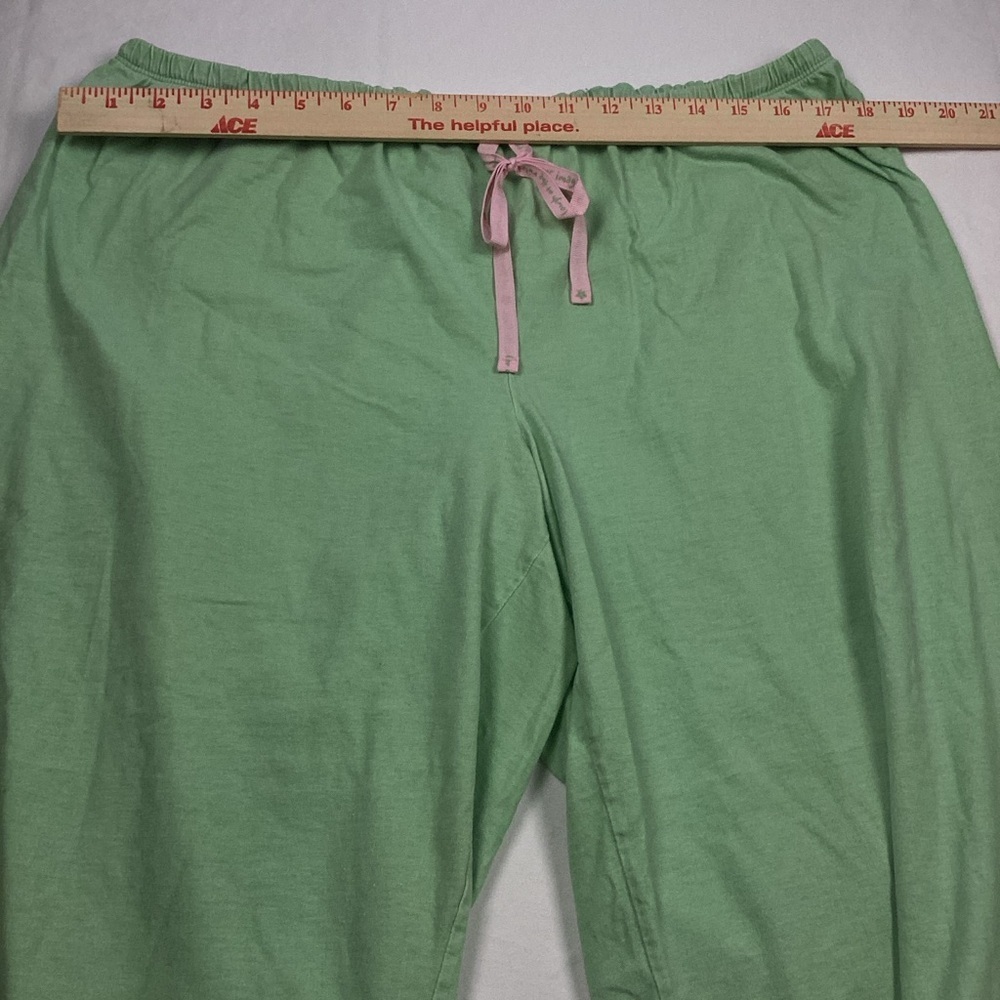 HUE Green Pajama Pants with Pink and White Accents Sz L - Picture 6 of 8